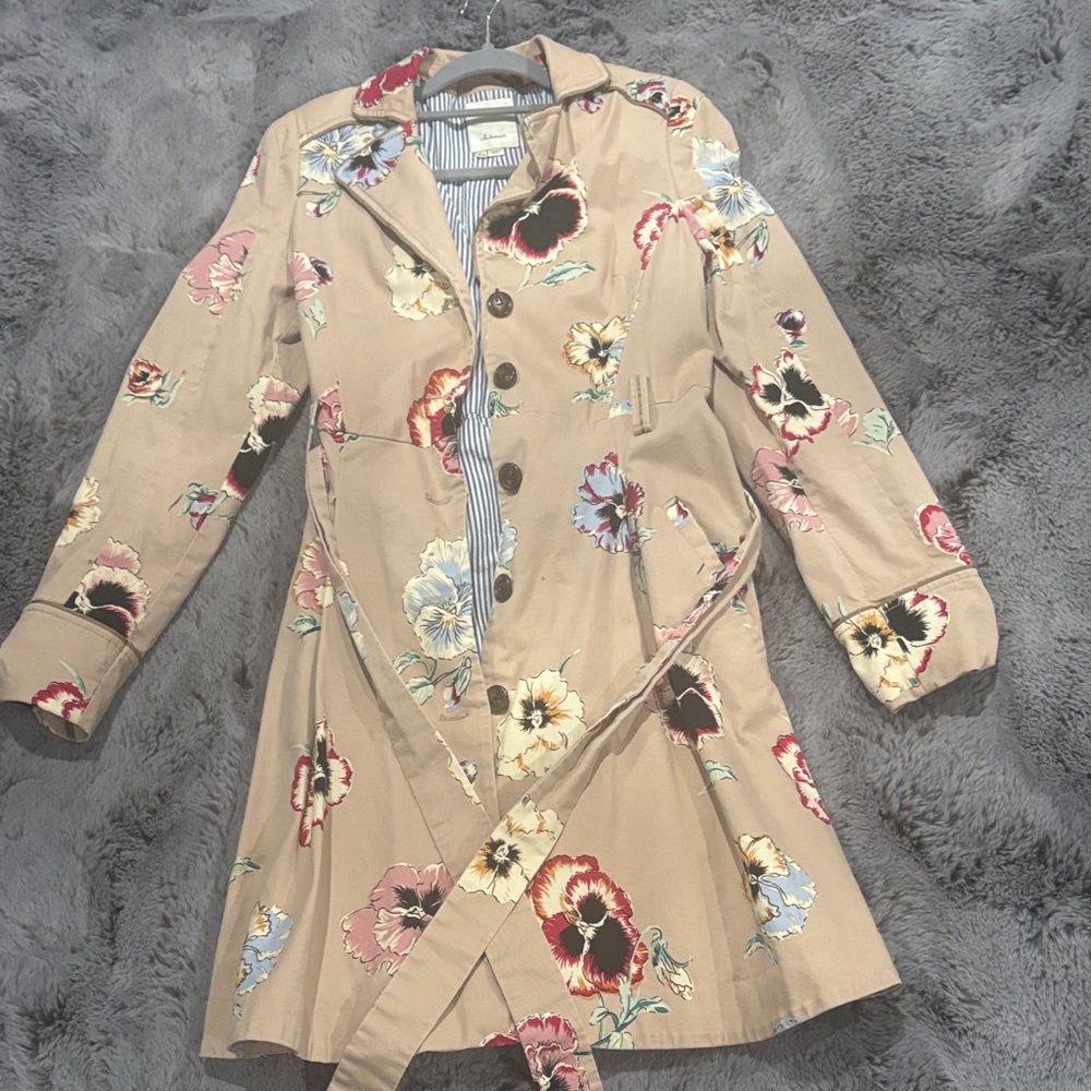 Elevenses Floral Utility Jacket - Tan Multicolor